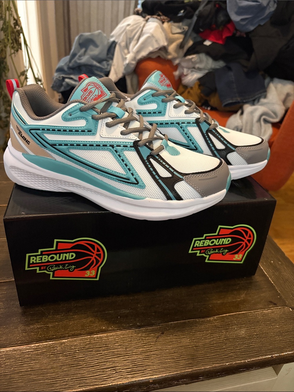 Ewing men’s Athletic Sneakers - Teal & White